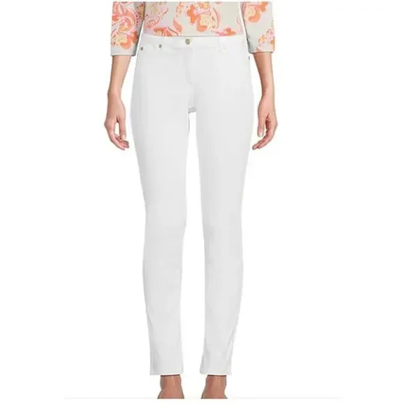 J. McLaughlin White Jeans 8 Lexi 4-Way Stretch Denim Slim Leg Coastal Summer - Picture 2 of 12